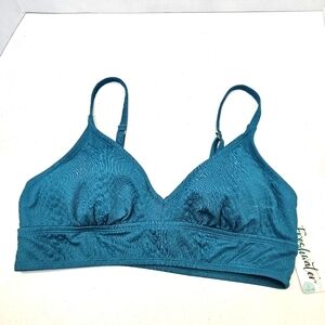 Freshwater Bikini Top Women's Size Large Teal NWT Lined Cups Summer Swimwear